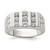 Sterling Silver Rhodium-Plated Men'S Cubic Zirconia Ring, 3.75 mm