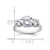 Sterling Silver Rhodium-Plated Three Stone Cubic Zirconia Ring, 3 mm - View 3
