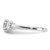 Sterling Silver Rhodium-Plated 3 Stone Cubic Zirconia Ring, 2 mm - View 4