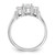 Sterling Silver Rhodium-Plated Three Cubic Zirconia Ring, 2 mm - View 2