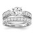Sterling Silver Rhodium-Plated 2-Piece Cubic Zirconia Wedding Set Ring, Round - QR1330 - View 6