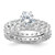 Sterling Silver Rhodium-Plated Cubic Zirconia 2 Piece Wedding Set Ring