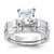 Sterling Silver Rhodium-Plated Cubic Zirconia Engagement Ring and Cubic Zirconia Wedding Band Two Piece Set - QR1335