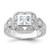 Sterling Silver Rhodium-Plated Cubic Zirconia Antique Style Ring, 4 mm