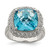Sterling Silver Rhodium-Plated Blue Cubic Zirconia Ring, 3 mm