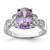 Sterling Silver Purple and Clear Cubic Zirconia Ring, 3 mm