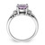 Sterling Silver Purple and Clear Cubic Zirconia Ring, 3 mm - View 2
