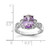 Sterling Silver Purple and Clear Cubic Zirconia Ring, 3 mm - View 3
