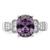 Sterling Silver Purple and Clear Cubic Zirconia Ring, 3 mm - View 5