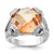 Sterling Silver Polished Champagne & Clear Cubic Zirconia Ring