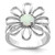 Sterling Silver Rhodium-Plated Lab CreatedOpal Flower Ring, 3 mm