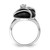 Sterling Silver Rhodium-Plated Onyx and Cubic Zirconia Ring, 2 mm - View 2