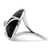 Sterling Silver Rhodium-Plated Onyx and Cubic Zirconia Ring, 2 mm - View 4