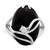 Sterling Silver Rhodium-Plated Onyx and Cubic Zirconia Ring, 2 mm - View 5