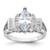 Sterling Silver Rhodium-Plated Marquise Shape Center Cubic Zirconia Ring, 3 mm