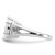 Sterling Silver Rhodium-Plated Marquise Shape Center Cubic Zirconia Ring, 3 mm - View 4