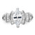 Sterling Silver Rhodium-Plated Marquise Shape Center Cubic Zirconia Ring, 3 mm - View 5