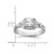 Sterling Silver Rhodium-Plated Square Cubic Zirconia Ring, 2 mm - View 3