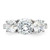 Sterling Silver Rhodium-Plated 3 Stone Cubic Zirconia Ring, 3 mm, 3 mm Wide, Filigree - View 5
