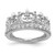 Sterling Silver Rhodium-Plated Fleur-De-Lis Crown Cubic Zirconia Ring, 2 mm