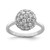Sterling Silver Rhodium-Plated Cubic Zirconia Ring, 2 mm, Polished, 11 mm Top Length, 11 mm Top Width