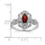 Sterling Silver Rhodium-Plated Dark Red Marquise Cubic Zirconia Ring, 2 mm - View 3
