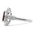 Sterling Silver Rhodium-Plated Dark Red Marquise Cubic Zirconia Ring, 2 mm - View 4