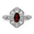 Sterling Silver Rhodium-Plated Dark Red Marquise Cubic Zirconia Ring, 2 mm - View 5