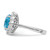 Sterling Silver Rhodium-Plated Blue & Clear Cubic Zirconia Ring, 2 mm - View 3