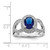 Sterling Silver Rhodium-Plated Dark Blue Glass and Cubic Zirconia Ring, 3 mm - View 4