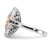Sterling Silver Polished Champagne & Clear Cubic Zirconia Circle Ring, 2.5 mm - View 4