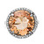 Sterling Silver Polished Champagne & Clear Cubic Zirconia Circle Ring, 2.5 mm - View 5