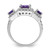 Sterling Silver Rhodium-Plated Purple Square Cubic Zirconia Ring, 2 mm - View 2