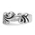 Sterling Silver Polished & Antiqued Curved Design Ring - View 3