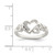 Sterling Silver Cubic Zirconia Heart Ring, 3 mm - View 4