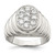 Sterling Silver Rhodium-Plated Men'S Cubic Zirconia Cluster Ring, 3.5 mm