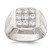 Sterling Silver Rhodium-Plated Men'S Cubic Zirconia Ring, 4 mm, 14 mm Top Length, 18.5 mm Top Width