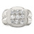 Sterling Silver Rhodium-Plated Men'S Cubic Zirconia Ring, 4 mm, 14 mm Top Length, 18.5 mm Top Width - View 4