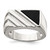 Sterling Silver Rhodium-Plated Men'S Onyx Ring, 4.5 mm, 10.4 mm Top Length, 19.5 mm Top Width, Grooved