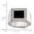 Sterling Silver Rhodium-Plated Men'S Cubic Zirconia & Onyx Ring, 5.2 mm - View 3