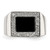 Sterling Silver Rhodium-Plated Men'S Cubic Zirconia & Onyx Ring, 5.2 mm - View 5
