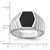 Sterling Silver Rhodium-Plated Men'S Cubic Zirconia & Onyx Ring, 4.2 mm - View 3