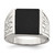 Sterling Silver Rhodium-Plated Men'S Onyx Ring, 4.25 mm