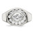 Sterling Silver Rhodium-Plated Men'S Cubic Zirconia Ring, 4 mm, 11.5 mm Top Length, 16.55 mm Top Width, 4 mm Wide, Polished - View 5