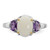 Brilliant Gemstones Sterling Silver with 14K Accent Rhodium-Plated Opal and Amethyst Ring - View 4