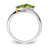 Brilliant Gemstones Sterling Silver with 14K Accent Rhodium-Plated Peridot and 0.01ct Diamond Ring, 2 mm - View 2