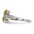 Brilliant Gemstones Sterling Silver with 14K Accent Rhodium-Plated Peridot and 0.01ct Diamond Ring, 2 mm - View 3