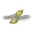 Brilliant Gemstones Sterling Silver with 14K Accent Rhodium-Plated Peridot and 0.01ct Diamond Ring, 2 mm - View 4