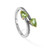 Brilliant Gemstones Sterling Silver with 14K Accent Rhodium-Plated Peridot and 0.01ct Diamond Ring, 2 mm - View 7
