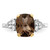 Brilliant Gemstones Sterling Silver with 14K Accent Rhodium-Plated Smoky Quartz and White Topaz Ring, 3 mm - View 4